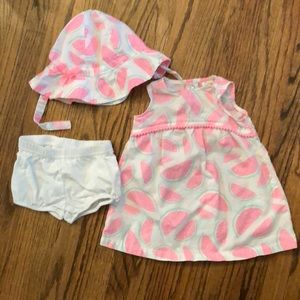 Watermelon dress and hat